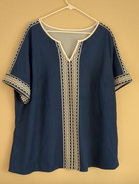 4XL Shein Curve Blue Shirt Top